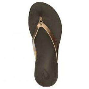 Olukai Women's Ho'opio Leather Sandals Bronze SZ-5